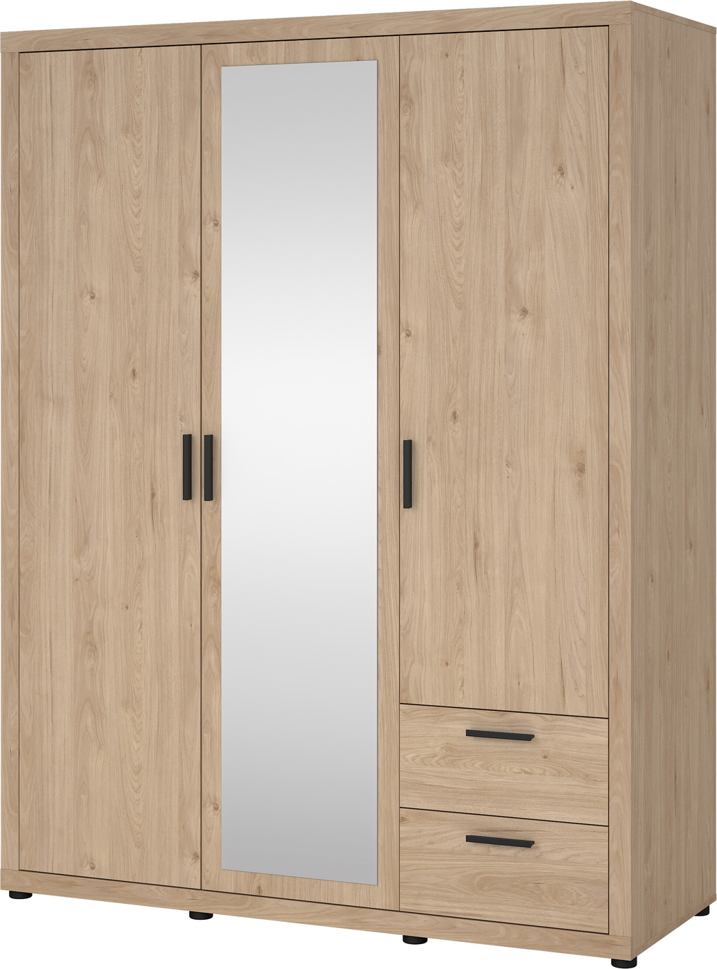Garderobeskab Vesterholm Ena     Låger  Fuldlængdespejl    Skuffer  Jackson Hickory  H201ã B154ã D60 Cm