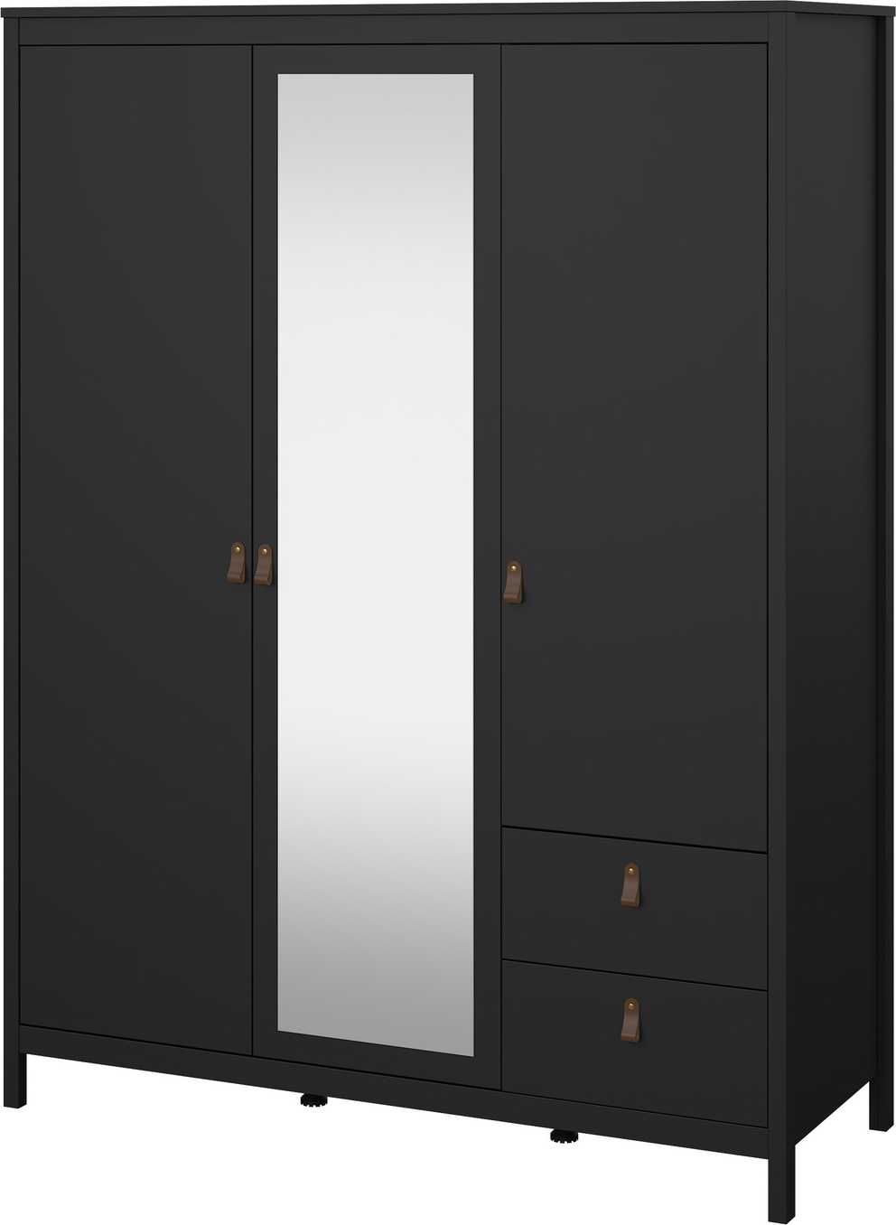 Garderobeskab Vesterholm Lunor   Døre   Skuffer  Mat Sort  H199ã B150ã D58 Cm  Fsc Danmark