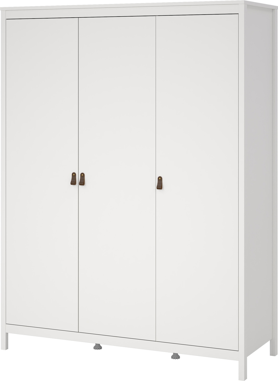 Garderobeskab Vesterholm Lunor  -dørs Hvid H199ã B150ã D58   Cm Fsc   Hylder   Justerbare Tøjstang Lædergreb