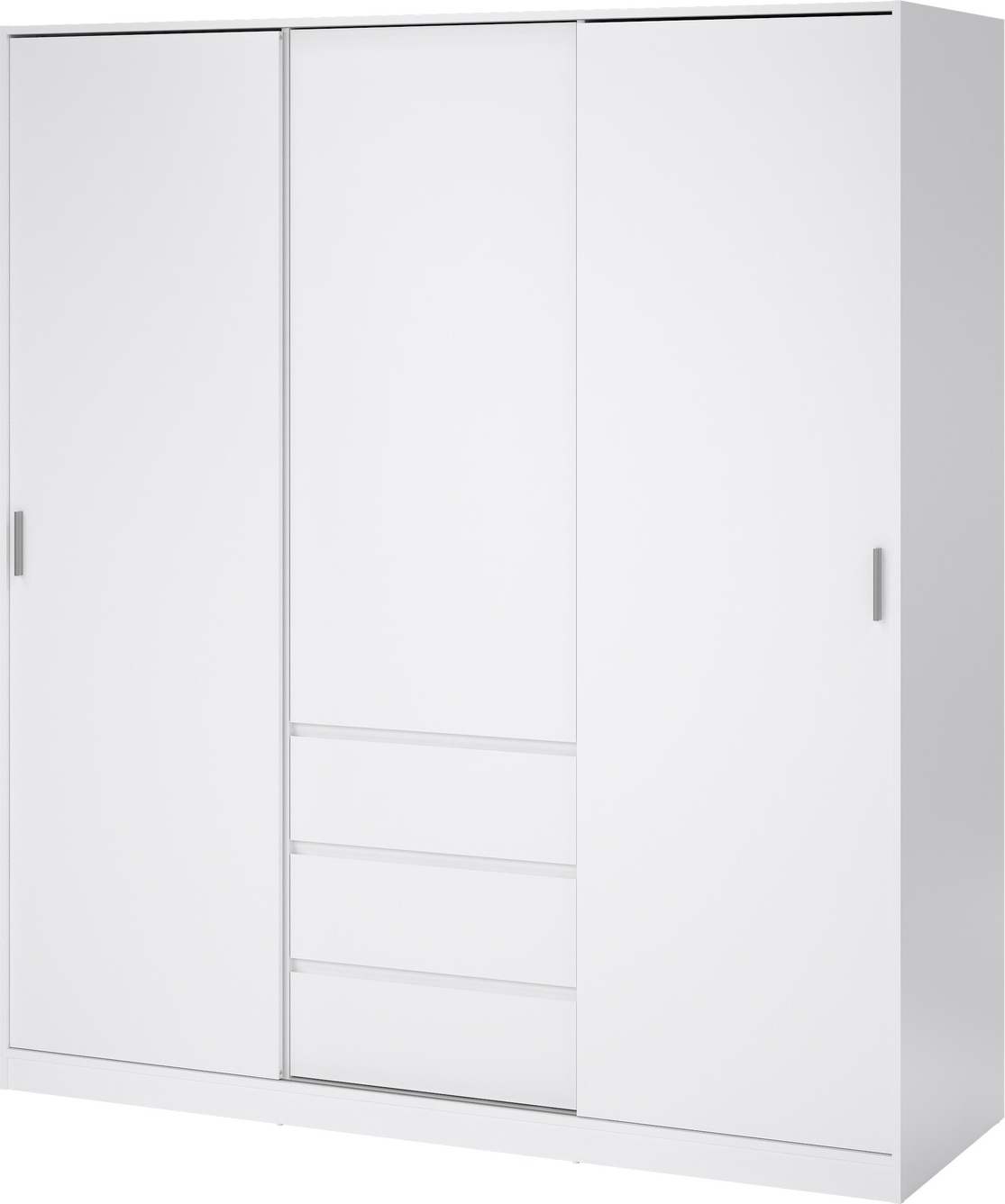 Garderobeskab Vesterholm Naia  -dørs Hvid Højglans    Skuffer  H200ã B177ã D60 Cm