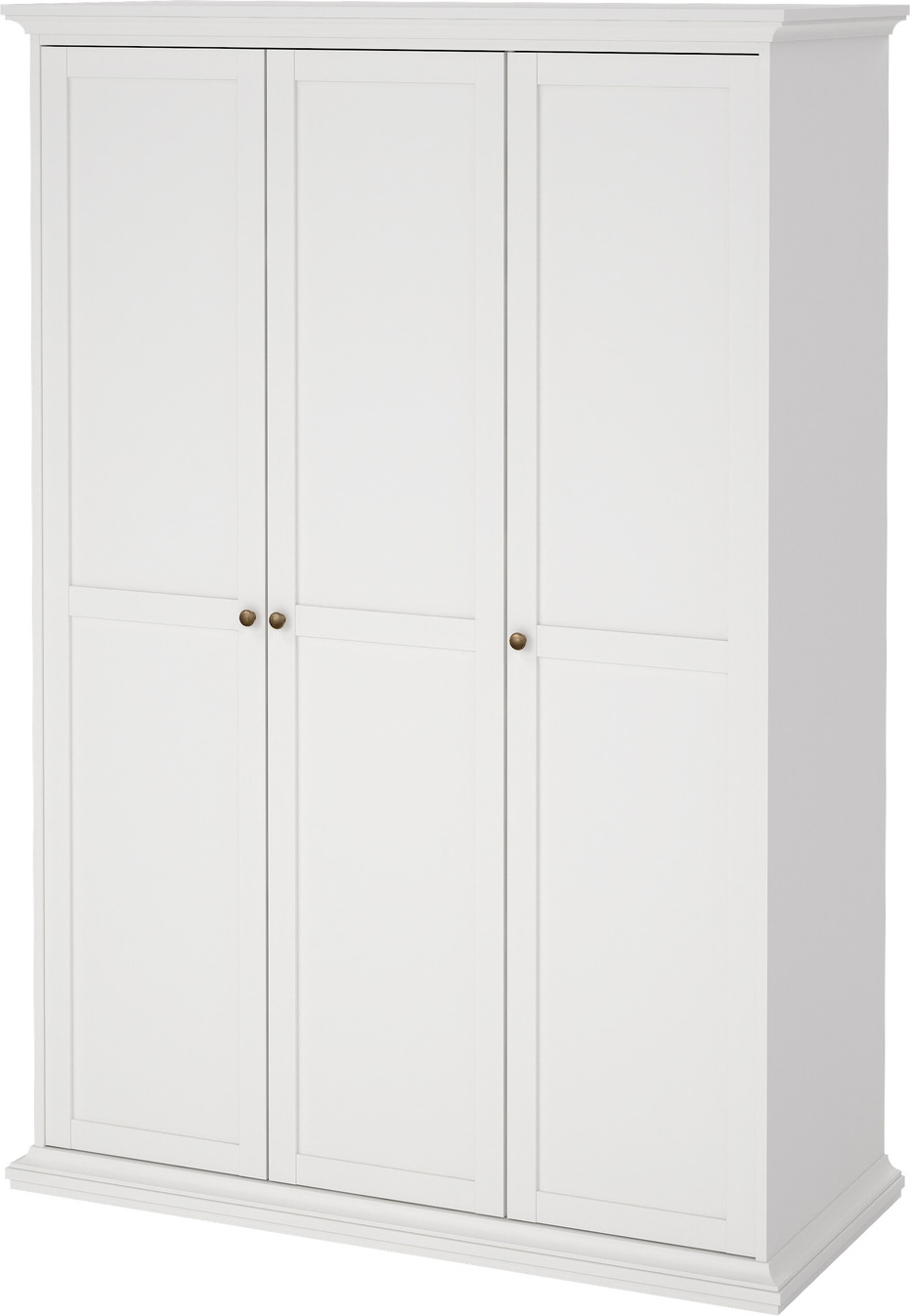 Garderobeskab Vesterholm Nora  -dørs Hvid H200     B138     D60   Cm