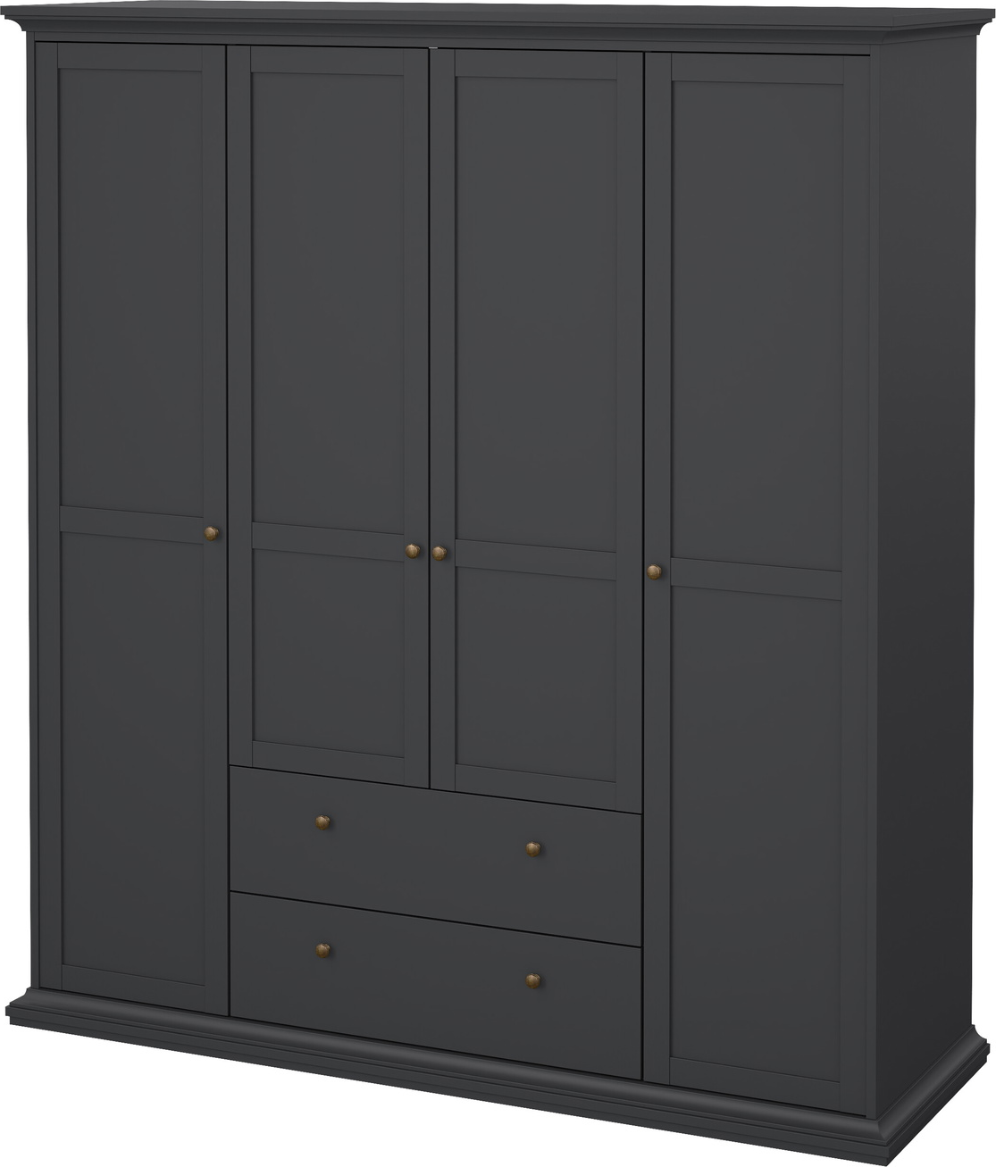 Garderobeskab Vesterholm Nora  -dørs  -skuffer Matgrå H200ã B181ã D60 Cm Fsc