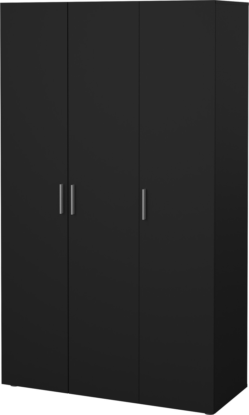 Garderobeskab Vesterholm Pepe -dørs Mat Sort H200ã B118ã D49 Cm Tøjstang Og Hylder Fsc