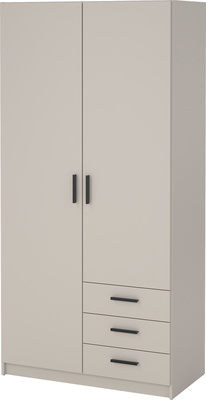 Garderobeskab Vesterholm Sprint Kashmir H200xb99xd50 Cm   Døre    Skuffer  Tøjstang  Fsc