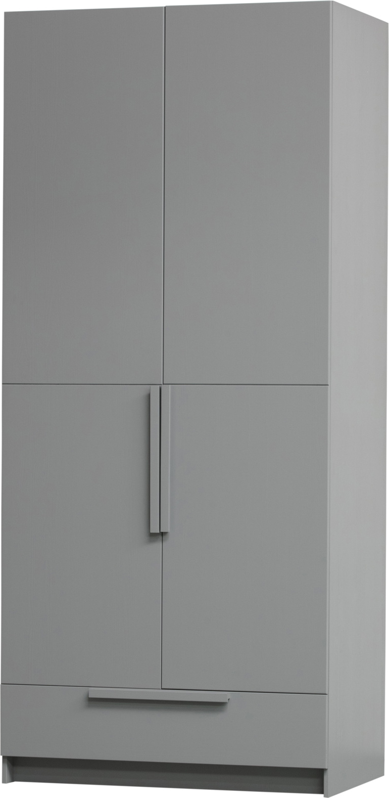 Garderobeskab Woood Pure H215xb95xd60 Cm Gråt Fyrretræ Soft-close System Fsc-certificeret