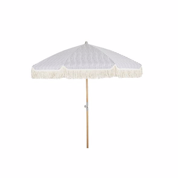 Gatsby Strandparasol Blå Stribet Havestole   Strandstole Brafab Enggården Havemøbler