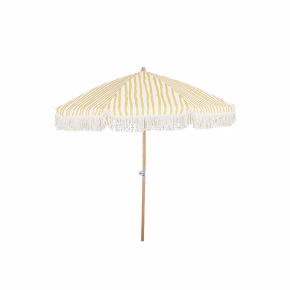 Gatsby Strandparasol Gul Stribet Havestole   Strandstole Brafab Enggården Havemøbler