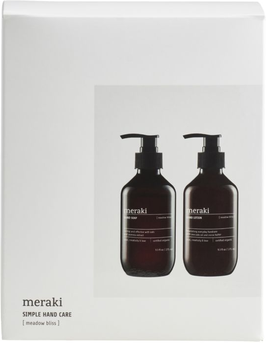 Gaveæske Meraki Meadow Bliss   økologisk Håndpleje-sæt Med Sæbe   Lotion  Hvid Sort Grå