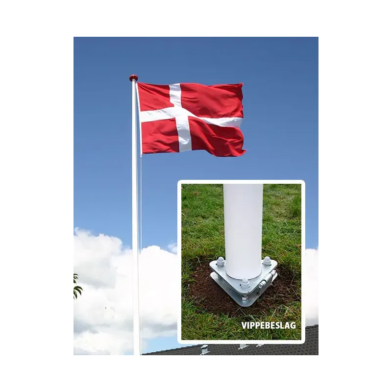 Glasfiberflagstang Vippebeslag Meter
