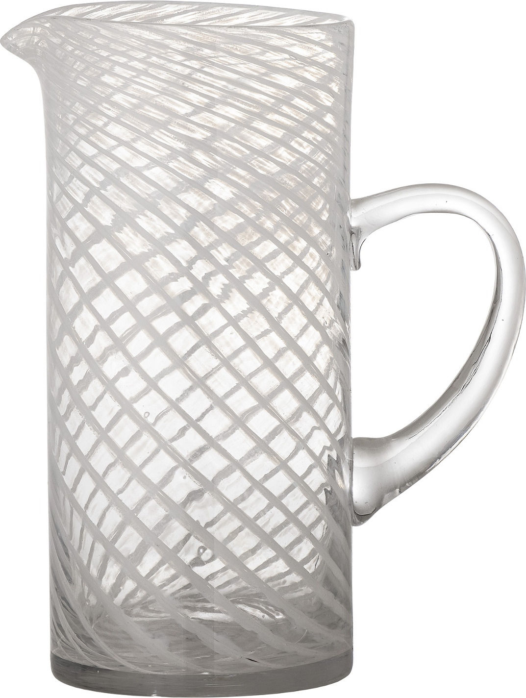 Glaskande Bloomingville Sakhi Hvid 26 Cm Med Krydset Mønster