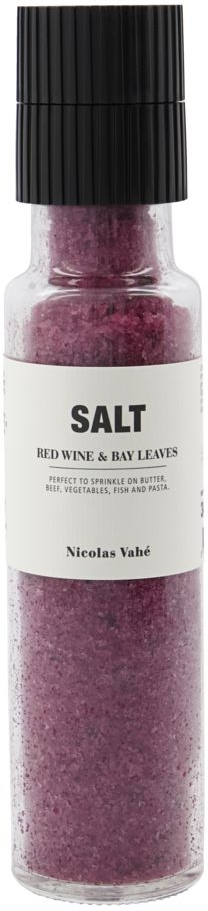 Gourmet Salt Med Keramisk Kværn Nicolas Vahé Salt   Red Wine   Bay Leaves  Glas ø5ã 23 Cm