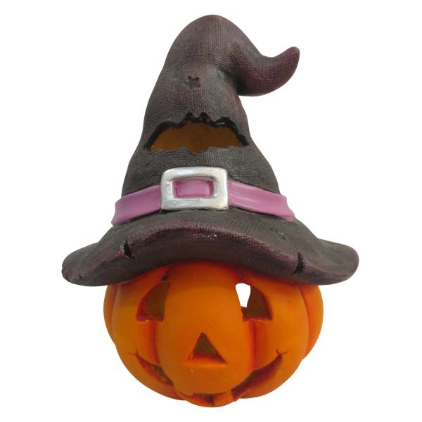 Halloween Græskar med Heksehat til Havedekoration 27x25x33cm