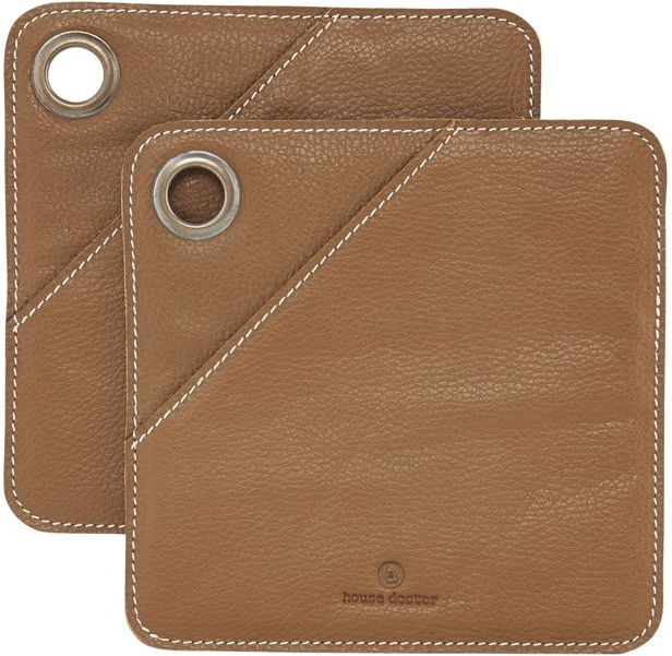 Elegant brune grydelapper i okseskind fra House Doctor