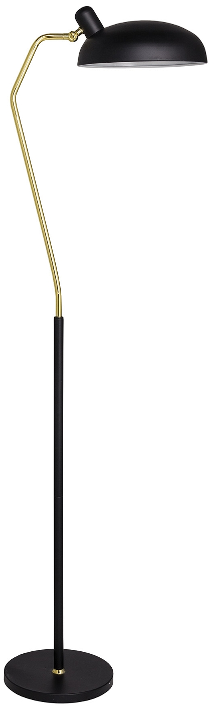Gulvlampe Bloomingville Ivory i Sort Jern med Guldfinish