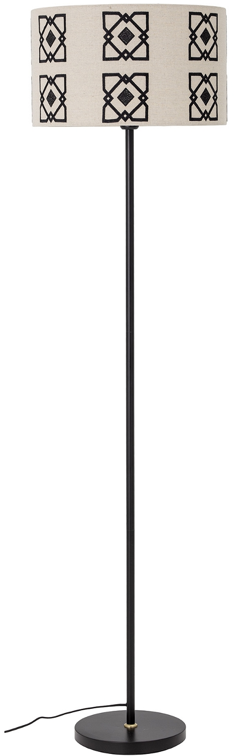 Elegant Gulvlampe Selita i Sort Metal og Naturfarve