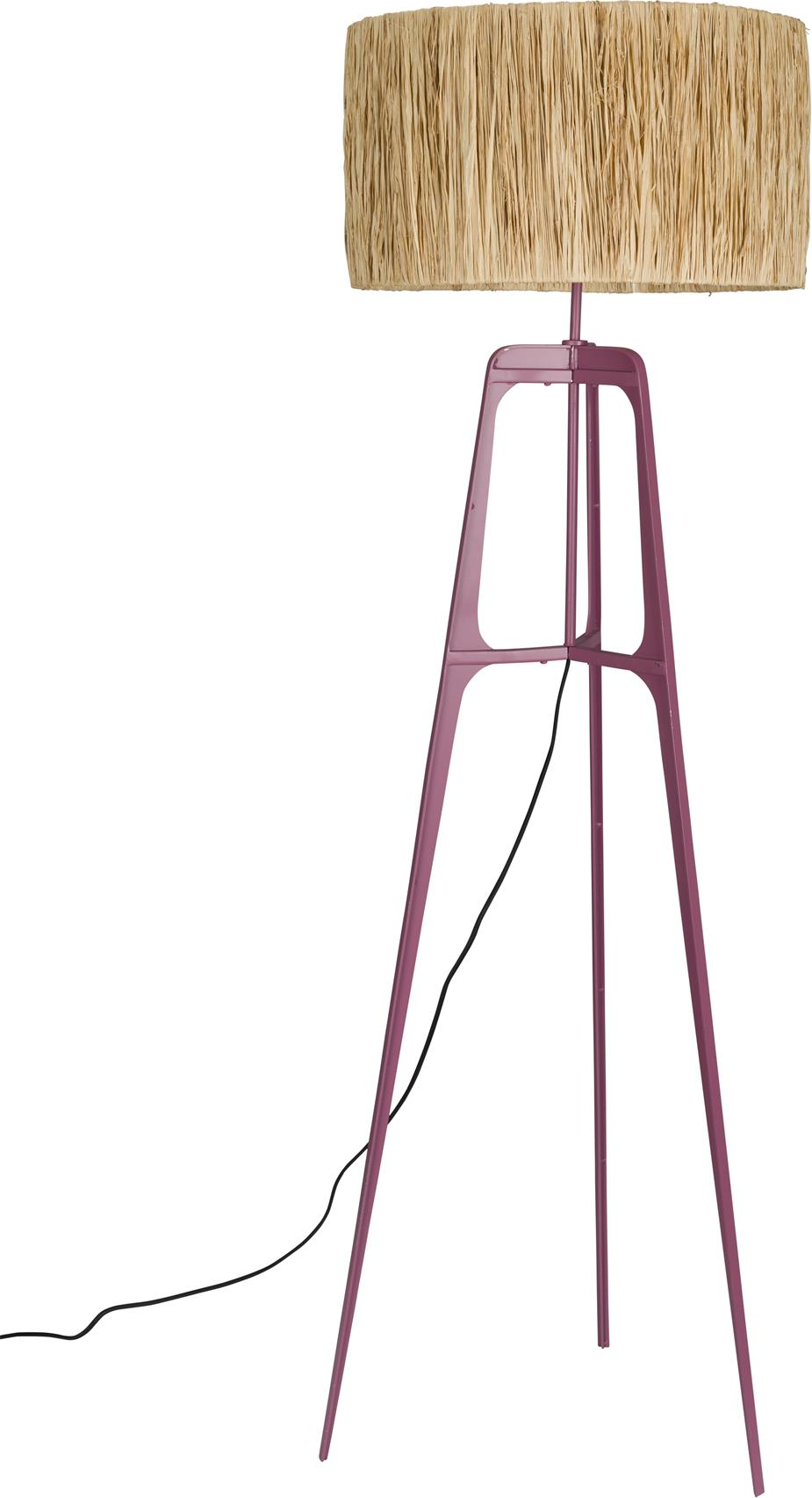 Gulvlampe Dutchbone Afra Raffia Jernstel Lilla ø48 Cm H157 Cm