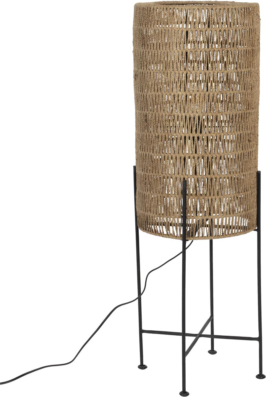 Gulvlampe Dutchbone Kari ø30xh95 Cm Jute Lampeskærm Brungrå Jernstel