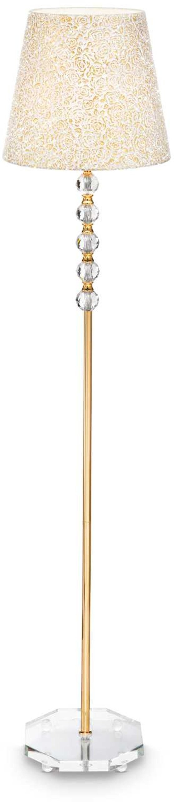 Guld Gulvlampe med Krystaller - Elegance til Dit Hjem