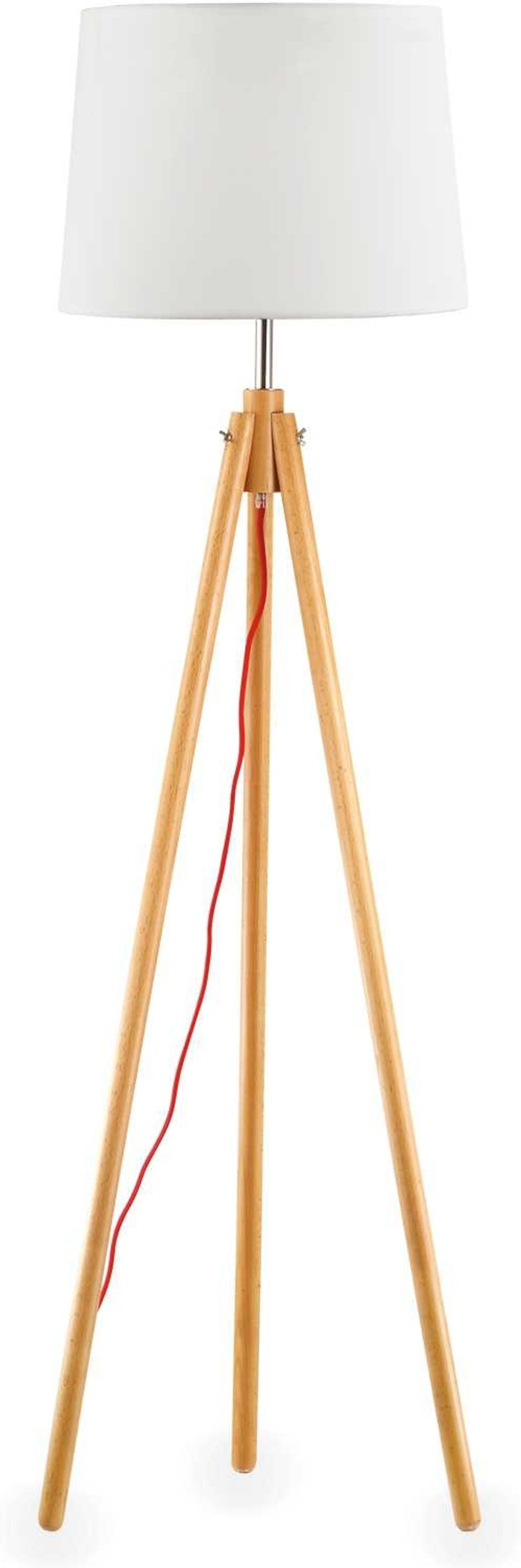 Elegant Gulvlampe i Naturtræ med Metaldetaljer - Ideal Lux York