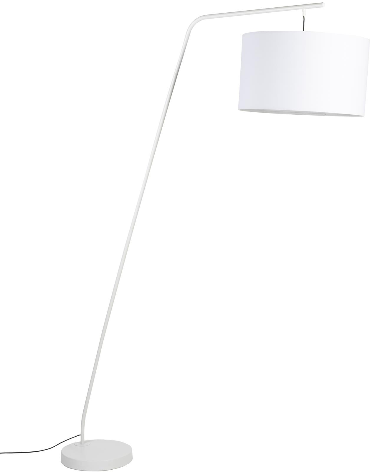 Gulvlampe Studio White Martine Offwhite Buegulvlampe Metalstel Med Bomuld Polyester Skærm H220 Cm