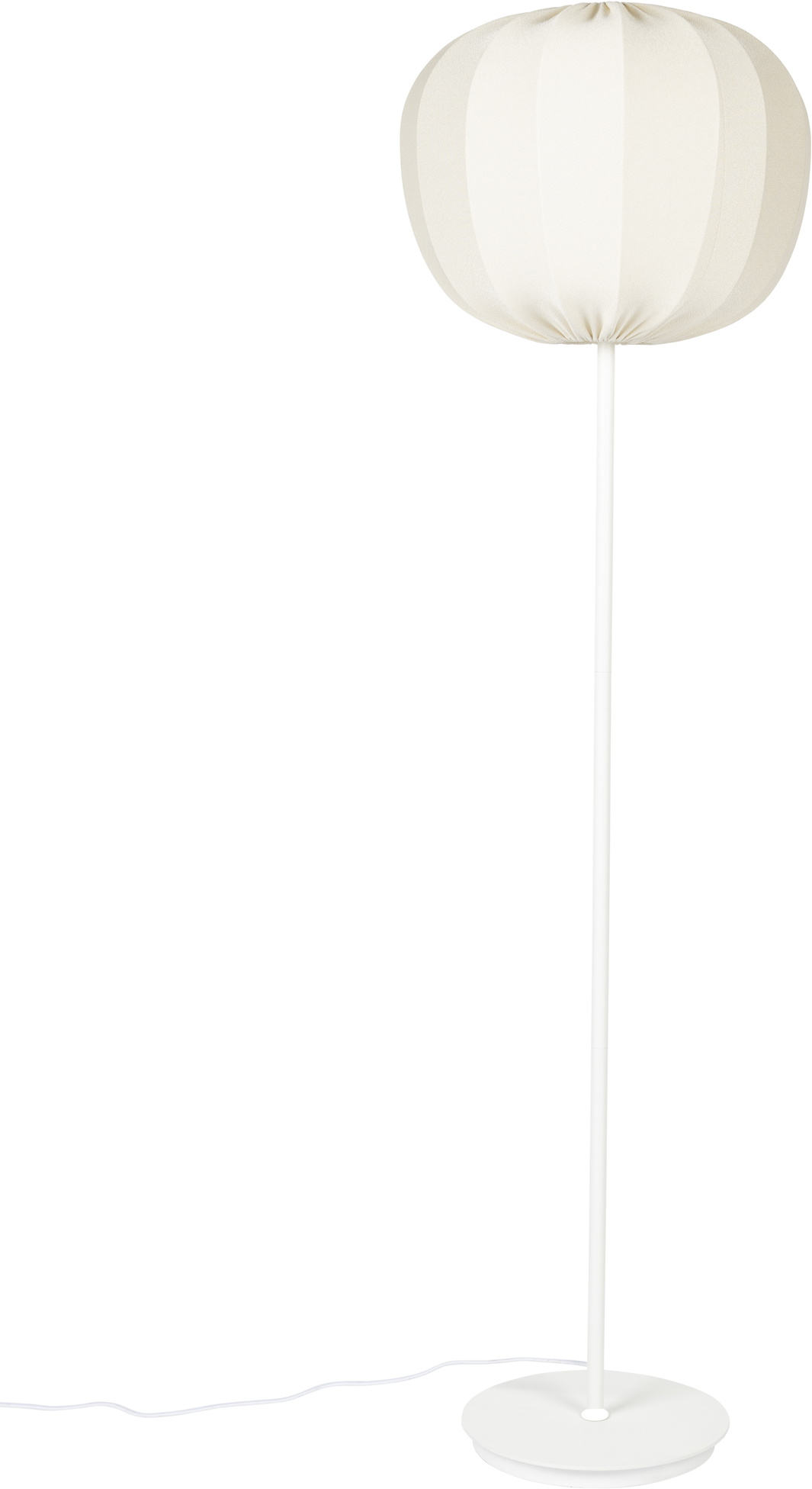 Gulvlampe Studio White Shem ø45   H160 Cm Offwhite Jern Med Bomuld- Polyesterskærm E27-fatning