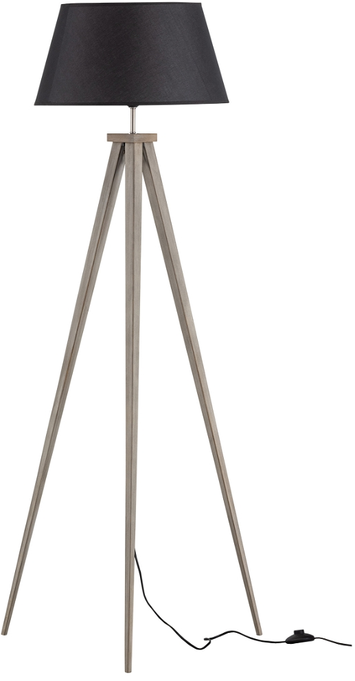 Gulvlampe Woood Exclusive Omar – Sort Bæredygtig Tripod-lampe