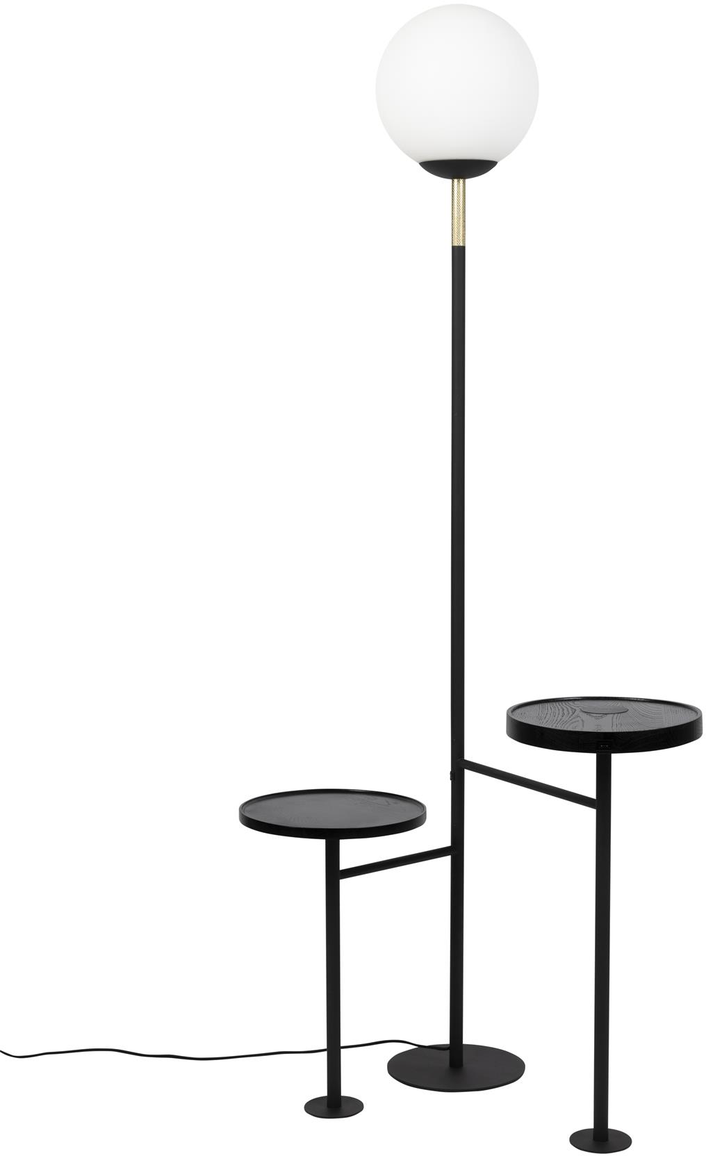 Gulvlampe Zuiver Orion med Offwhite Glas og Sort Jernstel