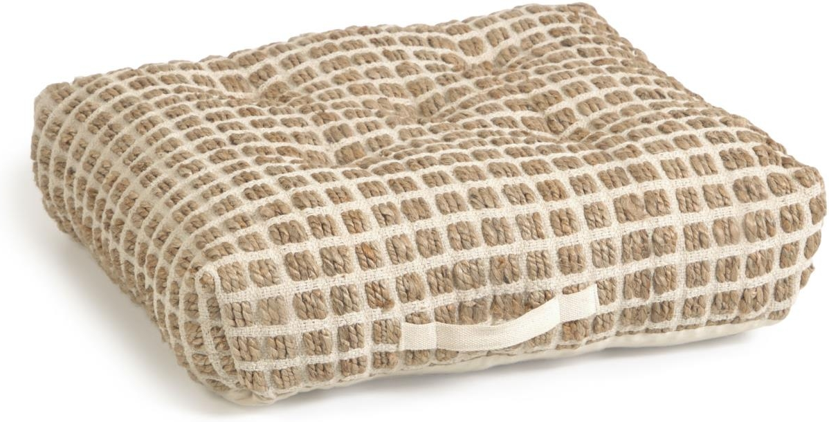 Gulvpude Kave Home Adelma 63x63x20 Cm Naturhvid Jute Bomuld Rustik