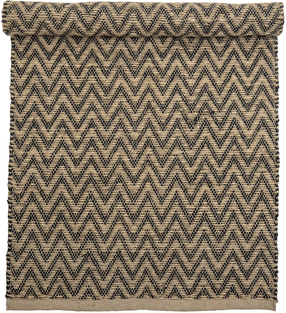 Elegant Gulvtæppe Lieu Jute fra Bloomingville - Sort Zigzag