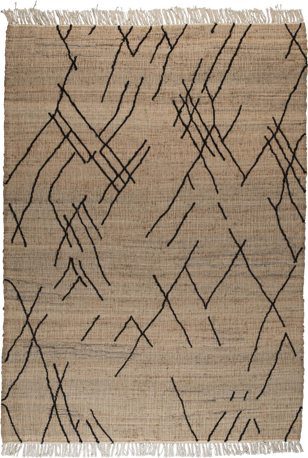 Gulvtæppe Dutchbone Ishank i Stengrå Jute - 200x300 cm