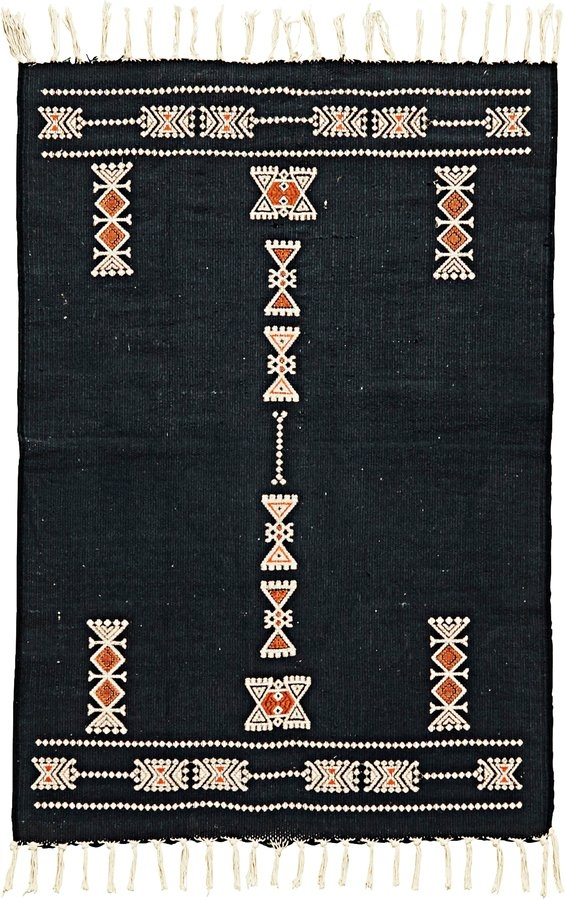 Elegant sort gulvtæppe fra House Doctor - Mila 60x90 cm