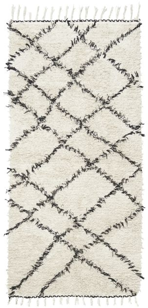 Elegant Gulvtæppe House Doctor Zena – Sort/Hvid 90x200 cm