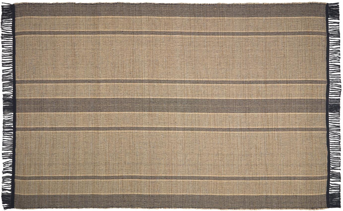 Gulvtæppe Kave Home Brunilda 200ã 300 Cm   Naturfibre   Sort Brun Rustik Kolonial