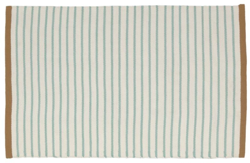 Gulvtæppe Kave Home Catiana 60x90 Cm Nordisk Design Med Grå Grønne Striber