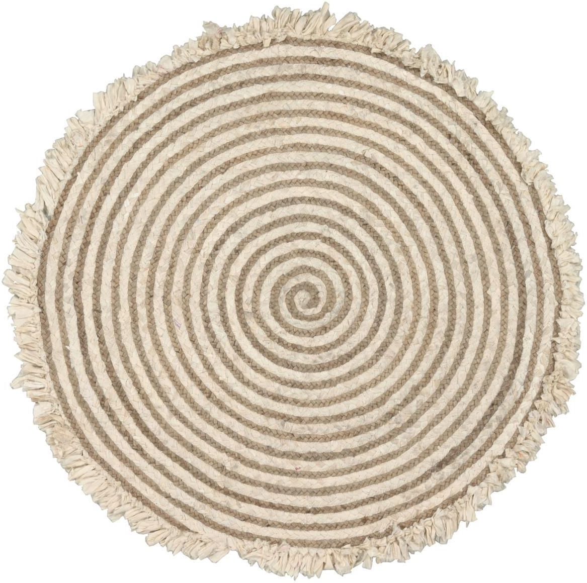 Gulvtæppe Kave Home Gisel 120ã 120 Cm Natur Jute Rustik Kolonial
