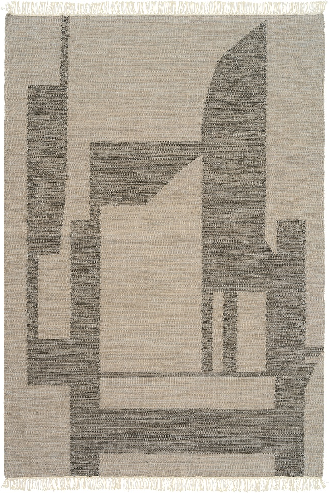 Gulvtæppe Kristina Dam Contemporary Kelim Kelim Tæppe Off-white Grå 90  Uld 10  Bomuld 140 Cm