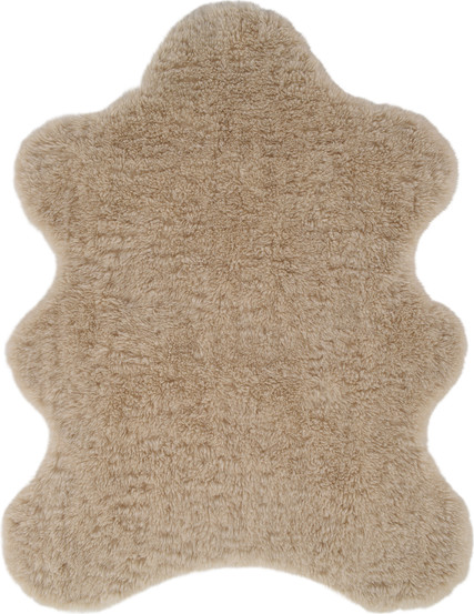 Loomery Curly Gulvtæppe Beige med Skridsikker Bagside