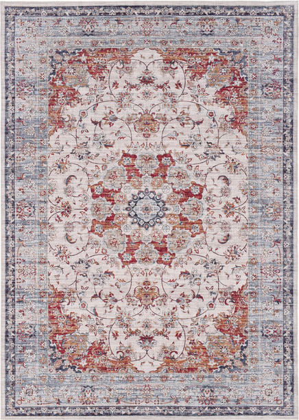 Gulvtæppe Loomery Fenix 160ã 230 Cm Fløjlsgarn Orientalsk Mønster Vintage Flerfarvet