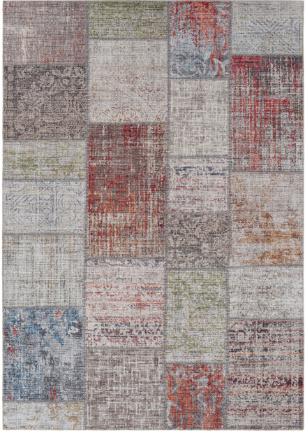 Gulvtæppe Loomery Fenix Flerfarvet Patchwork Design Fløjlsgarn 160   230 Cm