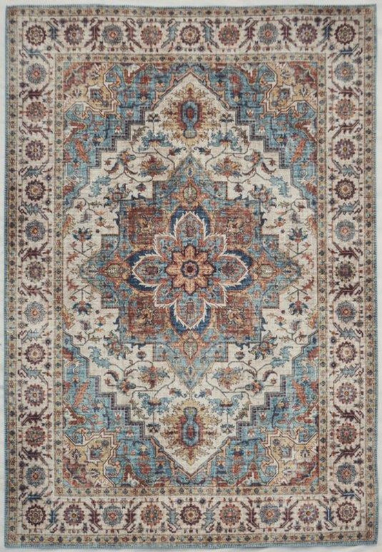 Gulvtæppe Loomery Fenix 120x180 Cm Blå Fløjlsgarn