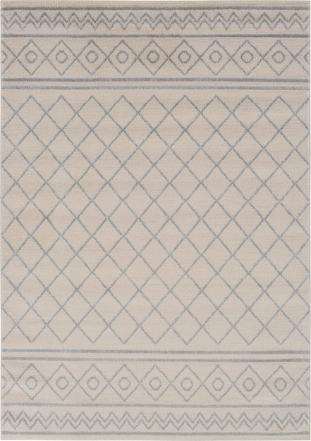 Gulvtæppe Loomery Firenze Hvid Lysegrå 160x230 Cm Blødt Slidstærkt Polypropylen
