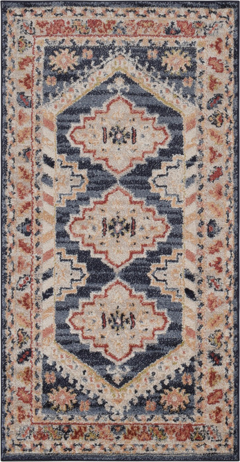 Gulvtæppe Loomery Florence 290ã 200 Cm Marineblå Beige   Cm Pile