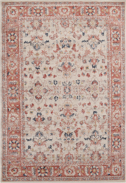 Gulvtæppe Loomery Florence 200x290 Cm   Elfenben Rød Heatset-polypropylen Med Florentinsk Mønster