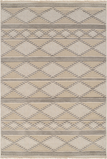 Gulvtæppe Loomery Indigo 160ã 230 Cm Indigo Elfenben Beige Højde-til-lav Struktur Polypropylen