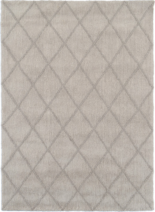 Gulvtæppe Loomery Jay Mikrofiberpolyester Elfenben Diamantmønster 160   110 Cm