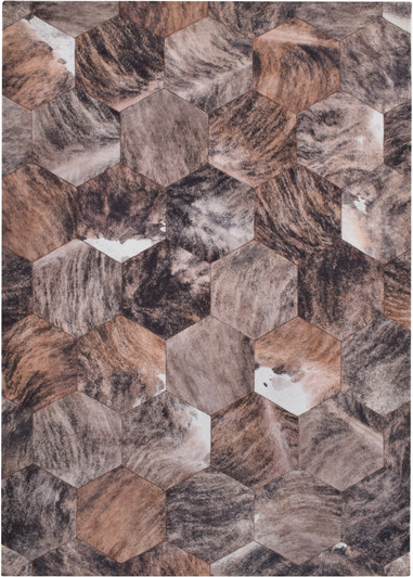Gulvtæppe Loomery Nova Patchwork Polyester Dyreprint Brun 80ã 150 Cm