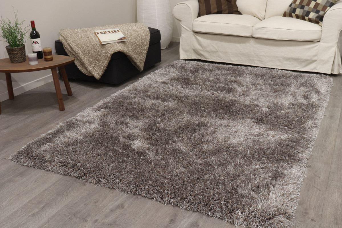 Gulvtæppe Loomery Soho Askgråt Skyblødt Tæppe Polyester Høj Luv 150ã 80 Cm