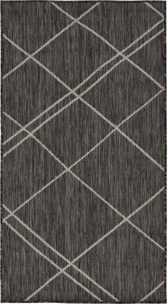 Gulvtæppe Loomery Terrace 80   150 Cm Fladvævet Polypropylen Indendørs Udendørs Sten Lysegrå Geometrisk Mønster