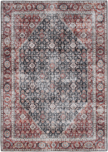 Gulvtæppe Loomery Toucan 120ã 170 Cm Fladvævet Polyester Marineblå Og Rød