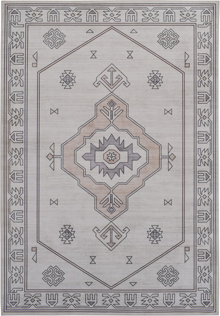 Gulvtæppe Loomery Willow Elfenben Geometrisk Mønster 160   230 Cm Polyester